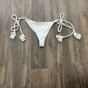 Two Piece Mafia White Ribbed Bottoms